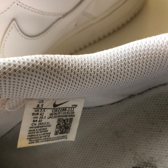 Nike White Sneakers with Perforated Design and Thick Sole - Picture 4 of 8